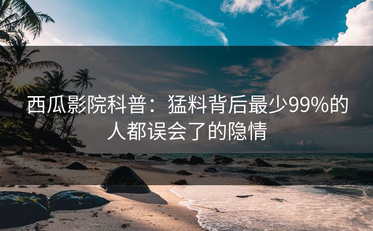 西瓜影院科普:猛料背后最少99%的人都误会了的隐情 西瓜影院科普:猛料背后最少99%的人都误会了的隐情